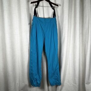 Vintage Patagonia Pants Women's 14 Blue Snow Ski Suspenders Full Side Zip Bib